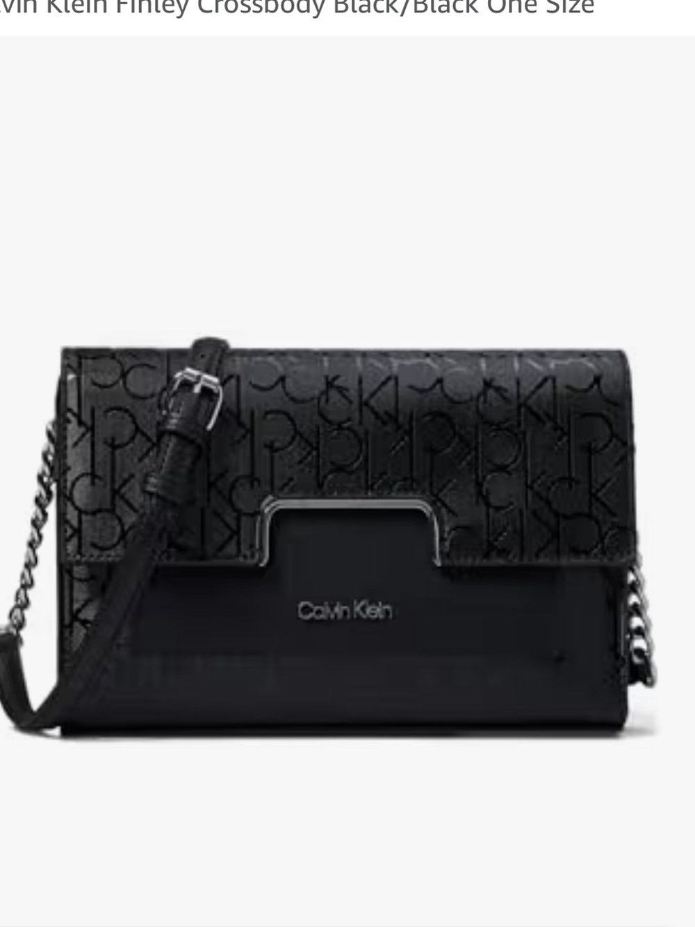 Calvin Klein Black Monogram Chain-Detail Crossbody Bag shoulder bag